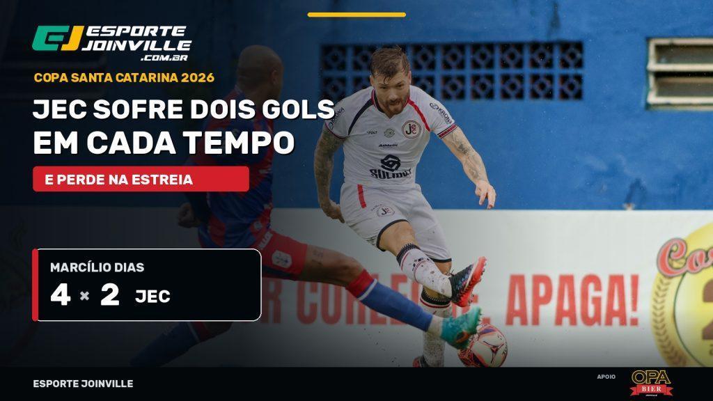 Lance do primeiro gol de Marcílio Dias contra o JEC, em Itajaí