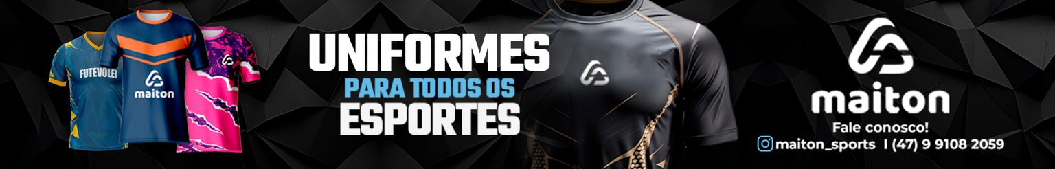 Maiton: uniformes para todos os esportes. Fale conosco: (47) 9 9108 2059. Instagram: @maiton_sports.